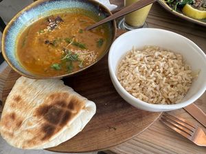 Pumpkin dahl & naan at The Conscious Kitchen - Kloof St in Cape Town