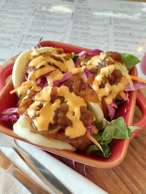 Rainbow Bao Buns (R105) at The Conscious Kitchen - Kloof St in Cape Town