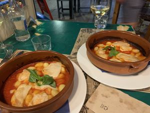 Gnocci with vegan cheese  at 13 Bistrot in Fuerteventura