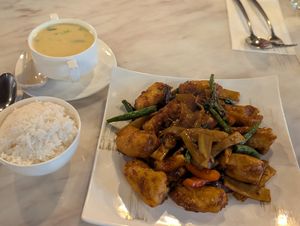 Spicy Tofu with sweet corn soup at Wok Your Way in Dartmouth