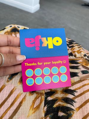 Loyalty card  at Okja - Camps Bay in Cape Town