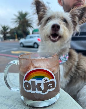 Enjoying our morning coffee and vegan pastries at Okja Cafe 🥐 #Veganuary at Okja - Camps Bay in Cape Town
