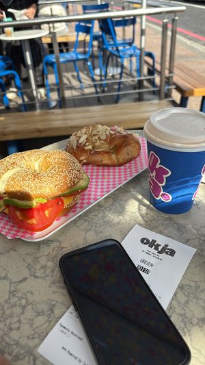 Emmentaler Bagel + Almond Brioche  at Okja - Camps Bay in Cape Town