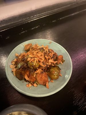 Brussels sprouts with misoglaze  at Superkelly in Ghent