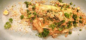 Open ravioli / pastinaak / paddenstoel / hazelnoot  at Superkelly in Ghent