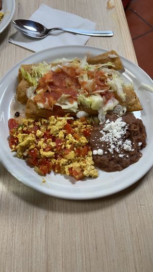 Huevo vegano y flautas de papa con chorizo  at El Sabor de Anita - Maybe closed in Guadalajara