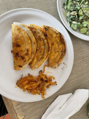 Tacos barbacoa with eggplant (berenjena) at El Sabor de Anita - Maybe closed in Guadalajara