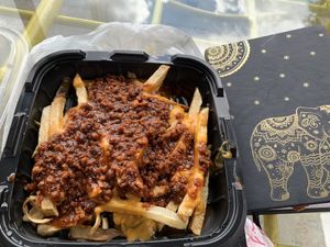 Chili cheese fries are amazing by! at Screaming Vegan in Roanoke