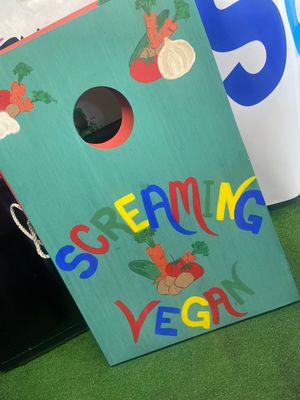 Cornhole anyone 🚀🚀🚀 at Screaming Vegan in Roanoke