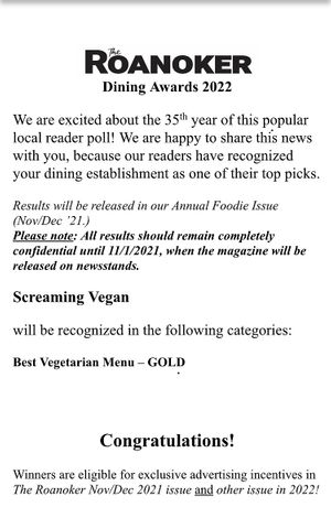 🕺🏿🕺🏿🕺🏿🕺🏿 at Screaming Vegan in Roanoke