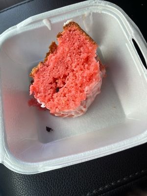 Strawberry cake  at Screaming Vegan in Roanoke