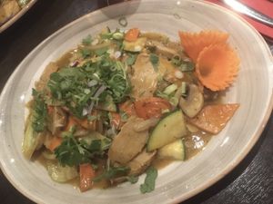 Gà chay xao lá chanh  at Nem Nem in Stockholm