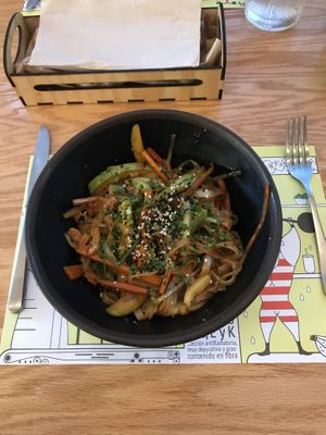 Pad thai wok with tofu at Mr Kale in Gran Canaria