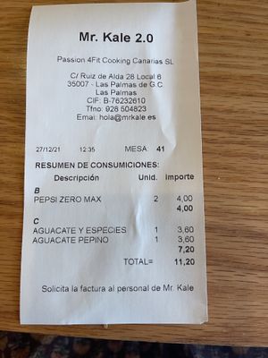 Bill #Veganuary at Mr Kale 2.0 - Calle Ruiz de Alda in Gran Canaria