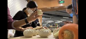 Making buns with the family and Chef April 2020  at Vegan House in Shenzhen