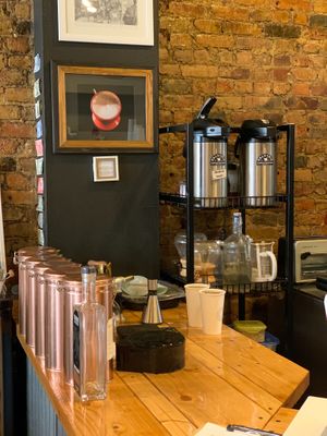 Interior, cafe counter at Valkyrie Coffee Roasters in Chester