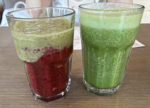 Matcha smoothie & Detox juice  at Prima Caju in Funchal