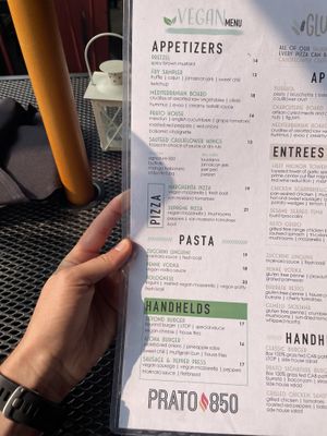 Ask for vegan menu  at Prato 850 in Commack