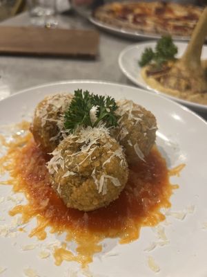 Vegan arancini  at Antica in New Farm