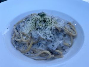 Mushroom with truffle linguine   at Antica in New Farm