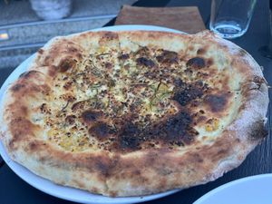 Garlic focaccia   at Antica in New Farm