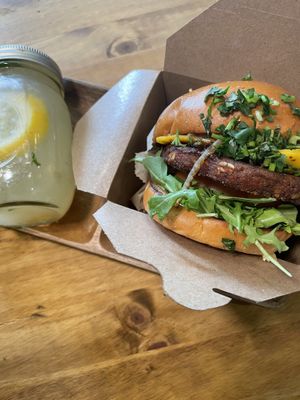 Vegan liver and lemonade  at Purple Ocean Superfood Bar in Orlando