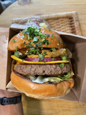 Vegan burger  at Purple Ocean Superfood Bar in Orlando