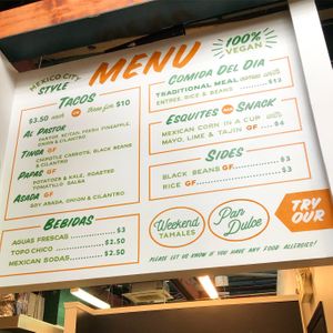 Menu  at Succulent Vegan Tacos in Nashville