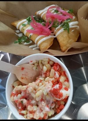 Quesedilla and elote at Succulent Vegan Tacos in Nashville