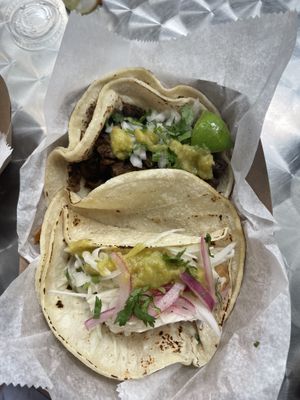 Ordered four different tacos but forgot to take a pic of them all before we ate (they were too yummy to wait)  at Succulent Vegan Tacos in Nashville