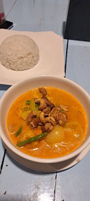 Best curry on the island - veggie cashew curry! at Sweet Times in Koh Rong