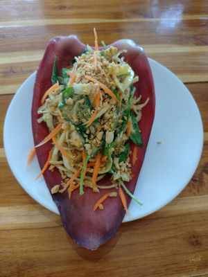 The amazing banana blossom salad at Reach Plant Based Kitchen in Phuket