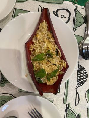 Banana blossoms!  at Reach Plant Based Kitchen in Phuket