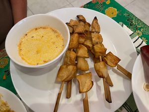 I will never pass up mushroom satay    at Reach Plant Based Kitchen in Phuket