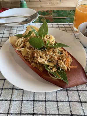 Banana blossom salad  at Reach Plant Based Kitchen in Phuket
