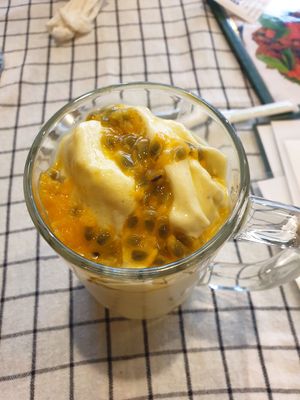 Avocado tropical smoothy at Reach Plant Based Kitchen in Phuket