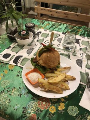 Really nice Burger  at Reach Plant Based Kitchen in Phuket