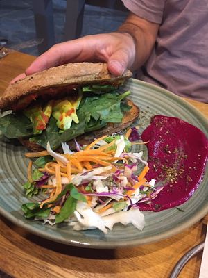 Sandwich de hongos salteados at Chimi Deli Cocina Natural in San Carlos De Bariloche