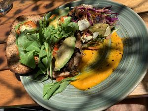 Mushroom sandwich  at Chimi Deli Cocina Natural in San Carlos De Bariloche