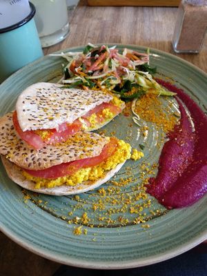Tofu and tomato sandwich at Chimi Deli Cocina Natural in San Carlos De Bariloche