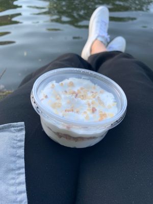 Veganes Kokosdessert gabs gratis dazu  at Pizza Butler in Hamburg