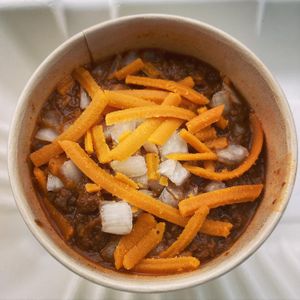 Chili in a cup! at Fatty Vegan in Ventura