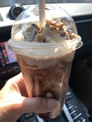 Nutter Butter Shake with some chocolate drizzle  at Fatty Vegan in Ventura