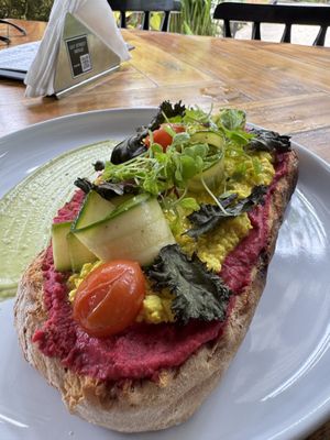 Scrambled Tofu Sourdough Toast  at Eat Street in Santa Teresa