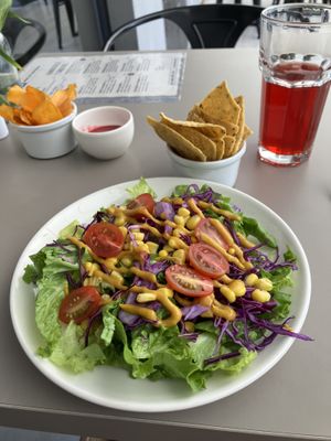 Fresh salad that goes with the Mexican lasagna  at YuA Restaurante in Cuenca