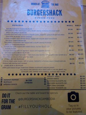 at Burgershack in Phnom Penh
