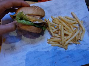 Black beans burger & extra vegan cheese at Burgershack in Phnom Penh