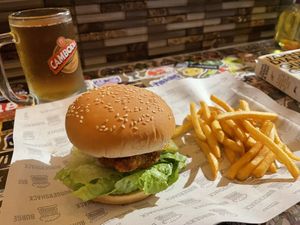 O’hail seitan burger meal deal (burger, fries and a drink), $6.50  at Burgershack in Phnom Penh