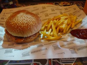 Vegan burger, was out of vegan cheese. Same price. at Burgershack in Phnom Penh