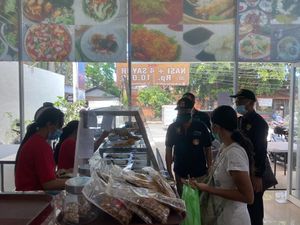 Buffet selection menu at Govinda's Vegetarian Restaurant in Denpasar